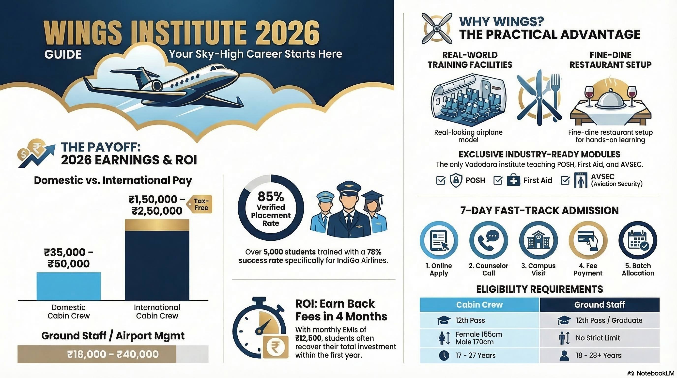 Aviation Academy Admission Form Online 2026: How to Apply, Documents & Process Guide - Cabin Crew career guide from Wings Institute Vadodara Gujarat